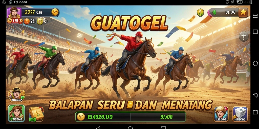 Tampilan screenshot utama GUATOGEL dengan aksi balapan yang mendebarkan.