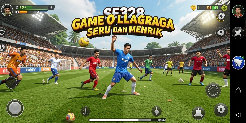 Tangkapan layar SE328 menampilkan aksi pertandingan olahraga yang seru.