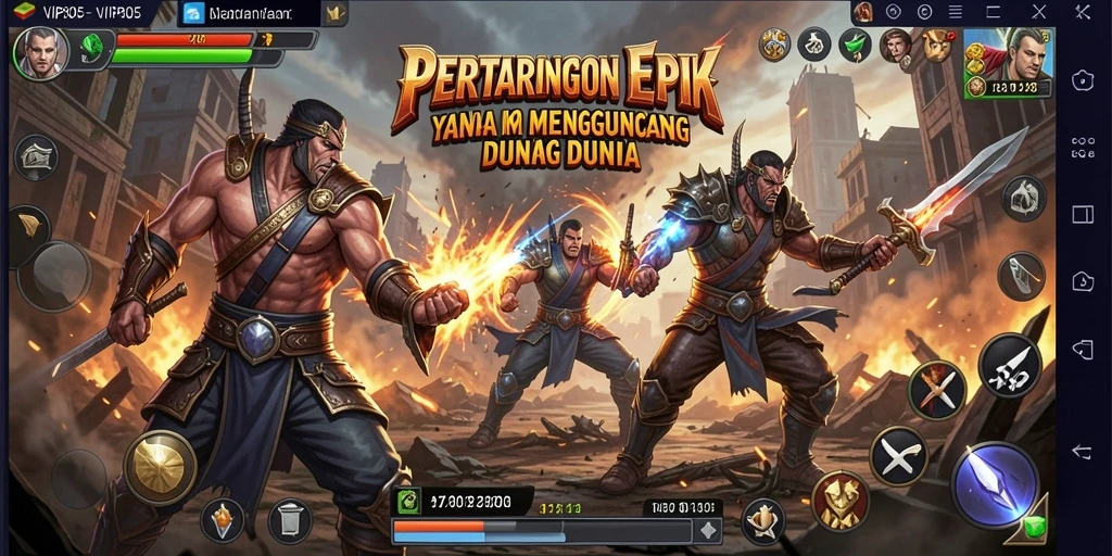 Screenshot utama VIP805 menampilkan aksi pertarungan mendebarkan.