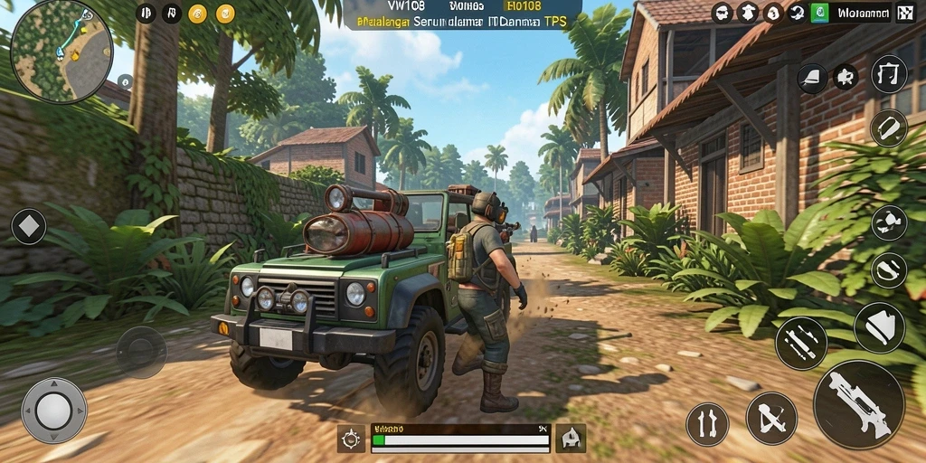 Tampilan gameplay seru dari VW108 yang menggambarkan pertempuran intens.
